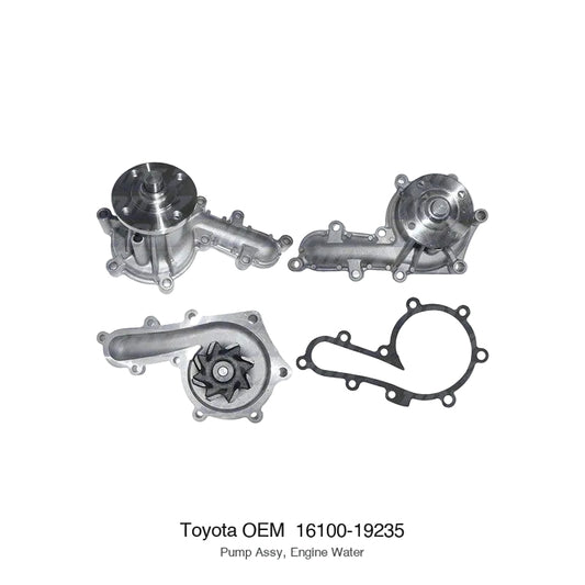 Land Cruiser Water Pump for 80 Series 1HD-T — Part #16100-19235 — fits Genuine Toyota, AISIN, Graf, Blue Print