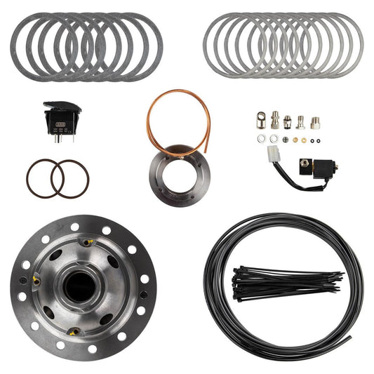 Ring gear: Toyota 9.5" (12-bolt, shimmed)
Spline: 30
Shaft diameter: 1.37"
Ratio range: All ratios
Material: Forged steel
Actuation: Pneumatic (air)