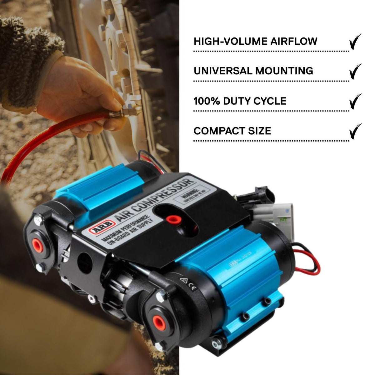 ARB On-Board 12V Twin Air Compressor — On-Board Air for Lockers & Tires | CKMTA12