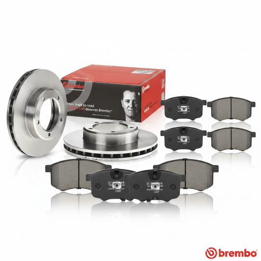 Toyota Land Cruiser 100 Series Front Brake Kit — Pads + Discs ×2 (04465-60220 + 43512-60130)