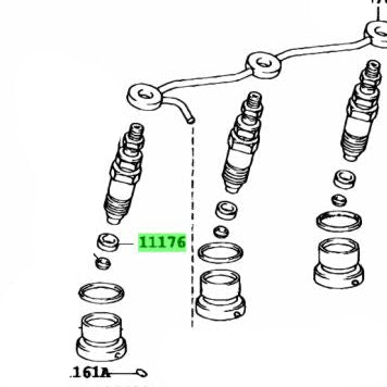 Toyota Injection Nozzle Seat — 1KZ-T / 1KZ-TE Land Cruiser, Prado, HiLux Surf (11176-67010)