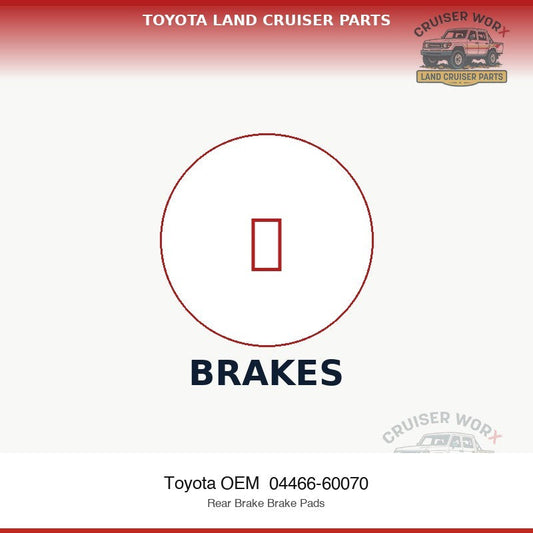 Rear Disc Brake Pad Kit for Land Cruiser 100 Series FZJ100, HDJ100, UZJ100 & Lexus LX470 (1998–2007) — Part #04466-60070 — fits Genuine Toyota, TRW, Blue Print
