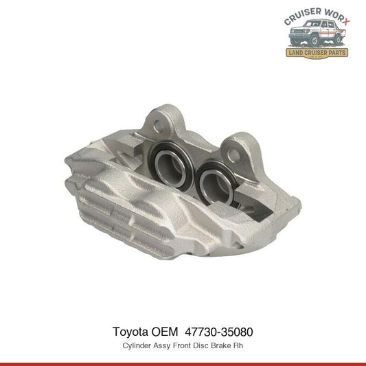 Front Disc Brake Caliper RH for Land Cruiser 70, Hilux, Prado, 4Runner (1984–2004) — Part #47730-35080 — fits Genuine Toyota, Cruiser Worx