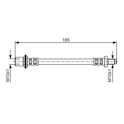 Front Brake Flexible Hose No.1 — 12H-T / 13B-T / 1FZ-FE / 1HZ + Land Cruiser 60 & 70 Series BJ, FJ, FZJ, HZJ, KZJ, LJ, PZJ (1980–2004)