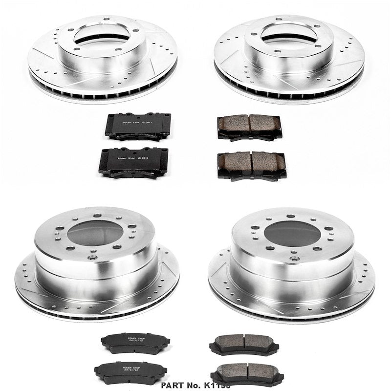 Power Stop Performance Brake Kits for Lexus LX470 & Land Cruiser 100 UZJ100, HDJ100 (1998–2007) — Part #PWT-K1133 — fits Front and Rear, Rear, Front