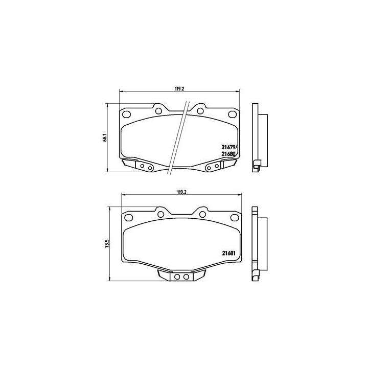 Front Disc Brake Pad Kit — 1FZ-FE / 1HZ / 1KZ-T / 1KZ-TE + Land Cruiser 70 Series, Prado, Hilux & 4Runner (1984–2004)