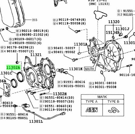 Front Crankshaft Main Oil Seal — 1KD-FTV / 1KZ-T / 1KZ-TE KDJ120, KDJ150, KDN145, KDN150, KDN165 (1993–2015)